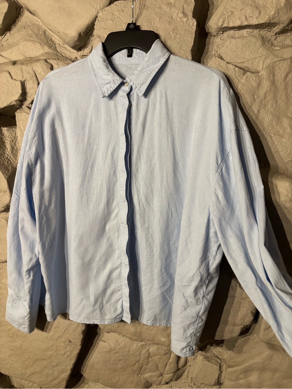 Daily Drills Pale Blue Casual Button-Down Shirt